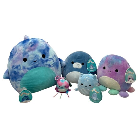 Squishmallows Sea Creatures Plush Toy Set Of 5 Cyan Maeve Mary Krisa Lune 2022